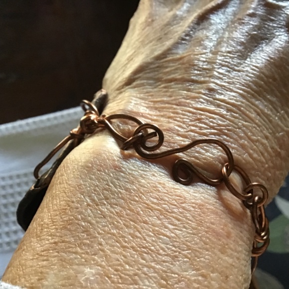 Forged Copper and Sterling Floral Cuff Bracelet - Picture 3 of 11